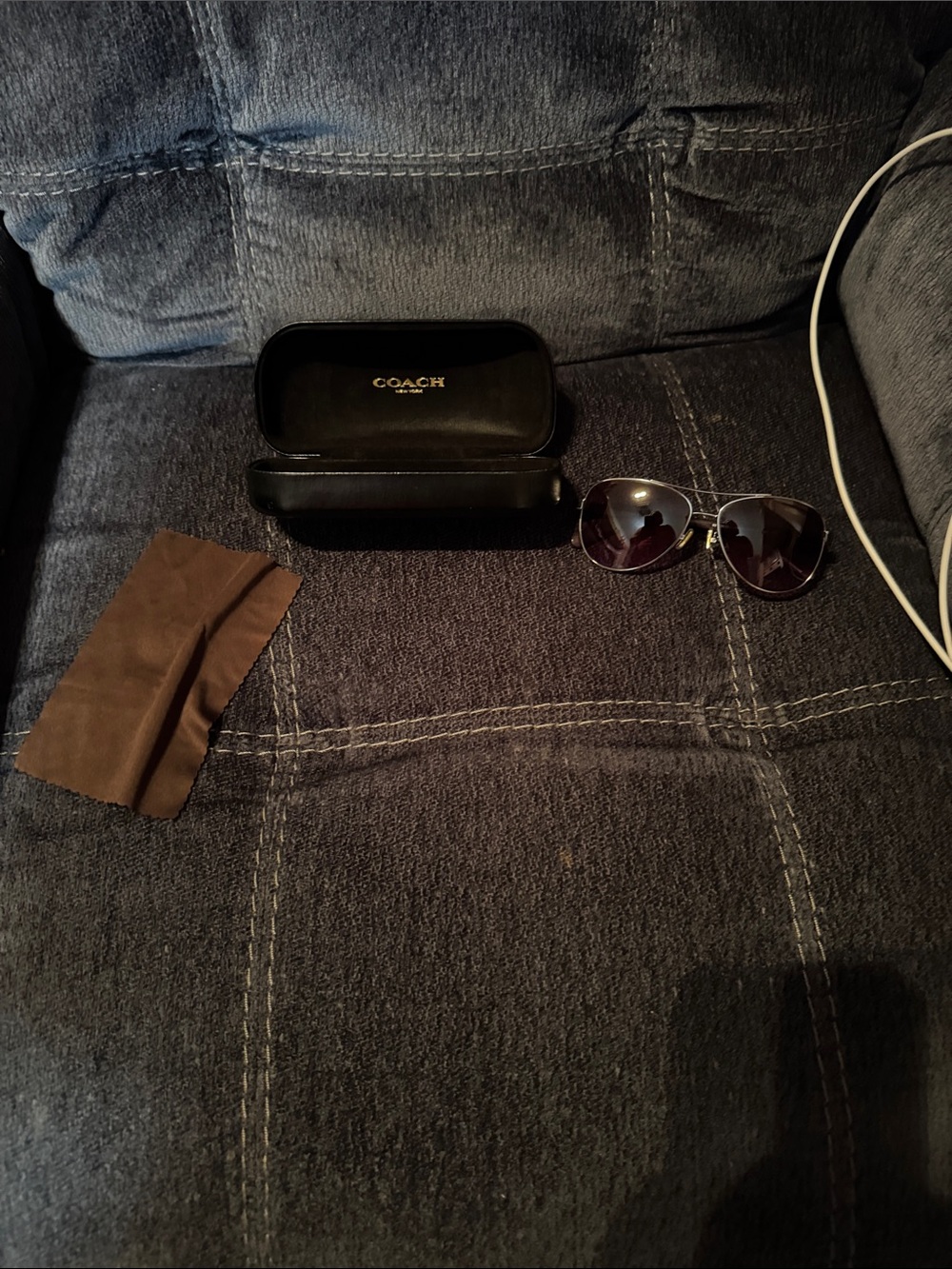 Coach Men's Aviator Sunglasses in Black with Black Case